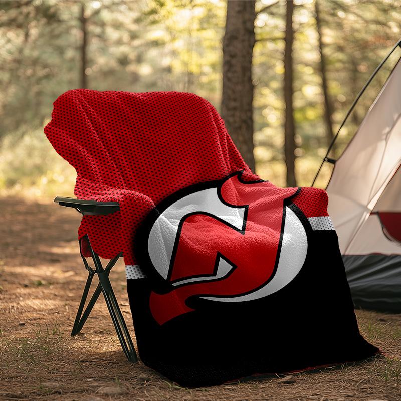 Jersey Devils Logo Blanket Flannel Throw for Sofa, Indoor, Camping, Living Room, Office, Chair, And Bed Soft Birthday Gift