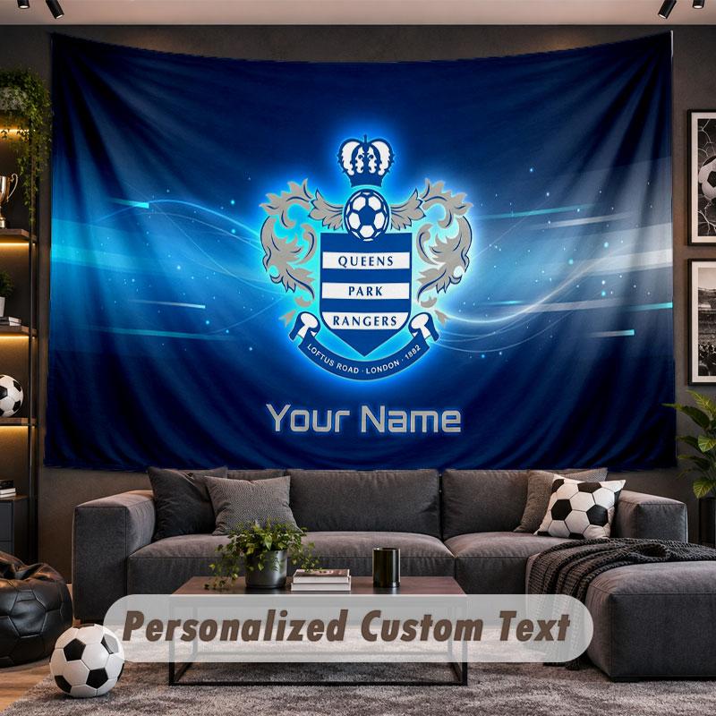 Wall Hanging Tapestry Custom NameQueens Park Rangers Pattern Personalized Printed Fabric Wall Decor