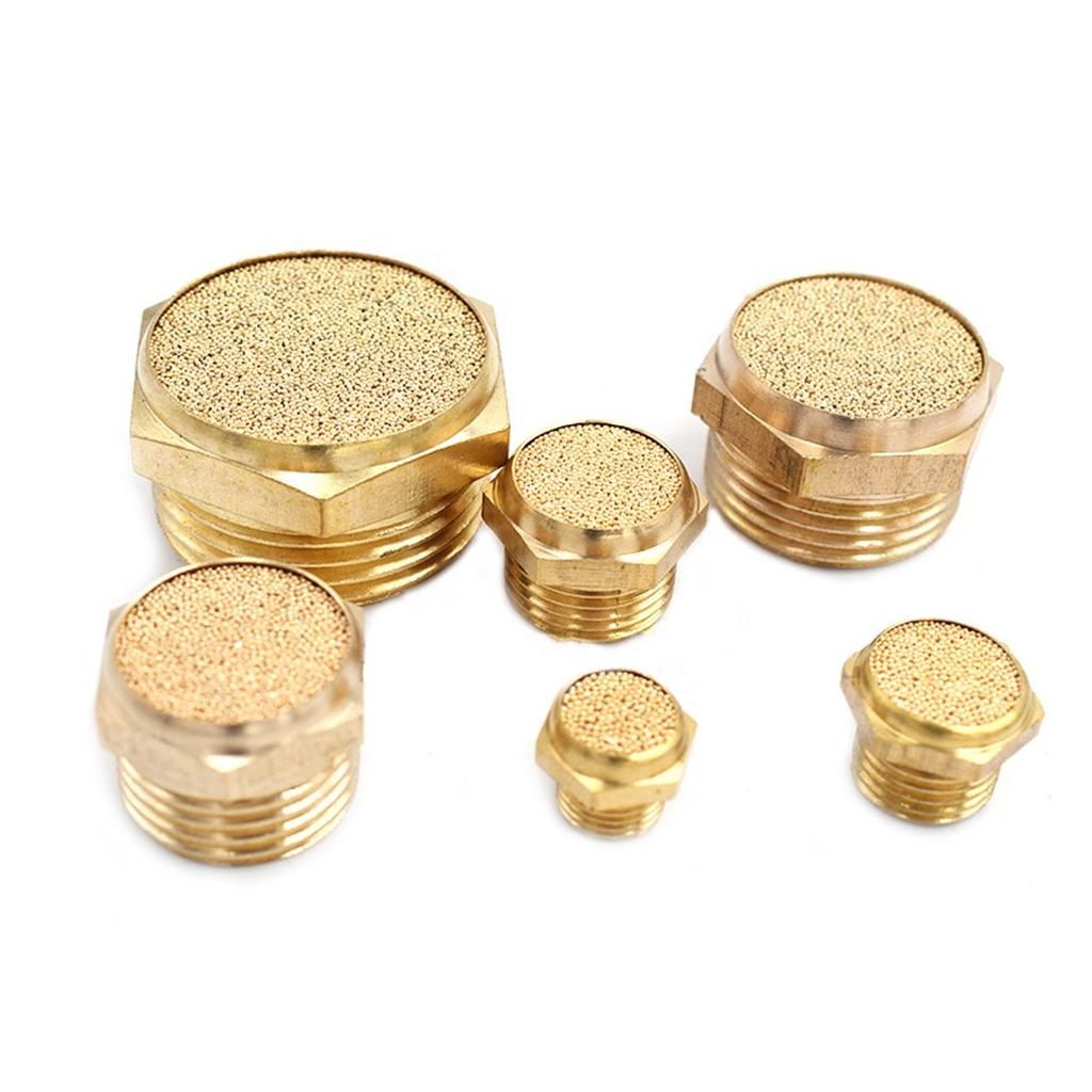 Pneumatic Exhaust Muffler Silencer M5 1/8 1/4 3/8 1/2 3/4 BSP Male Thread For Air Noise Brass Adjustable Long Short BSL SLM SLL