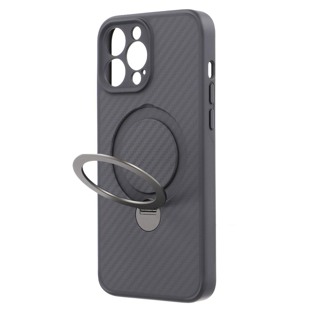 For iPhone 13 Pro Case Compatible with MagSafe Kickstand TPU+PC Phone Cover Carbon Fiber Texture