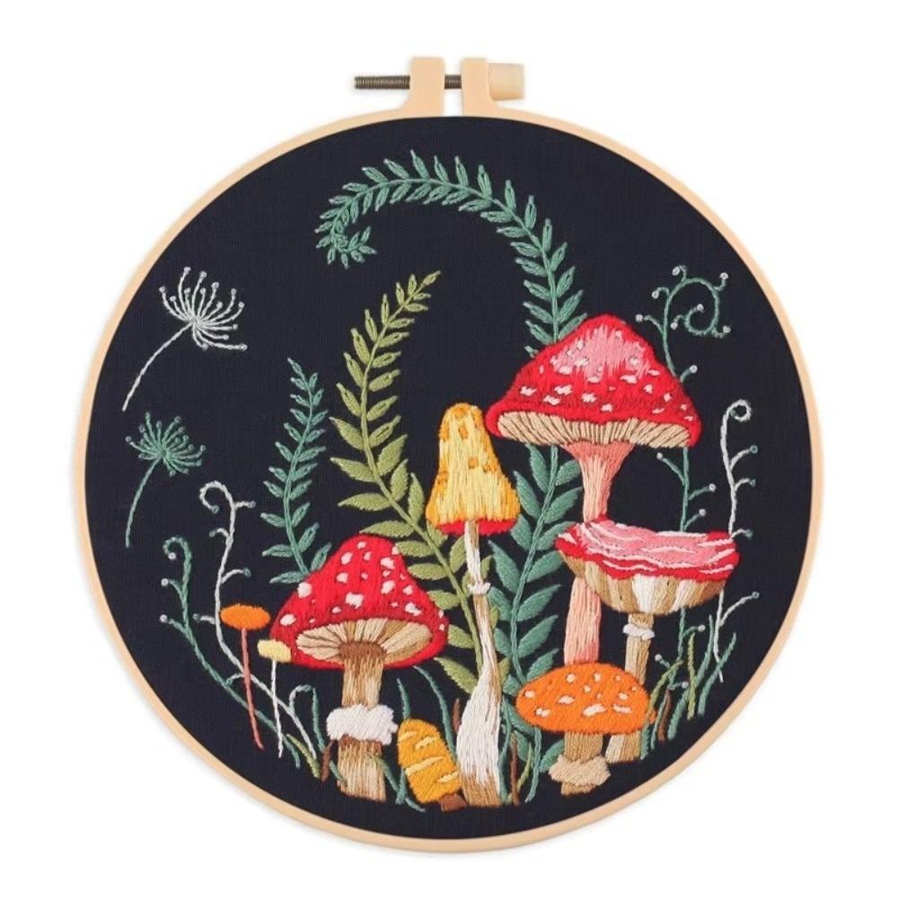 Black Cloth Pattern Embroidery Stitch Practice Kit Handmade DIY Crafts DIY Needlework Kit Embroidery Artcraft Punch Needle Kit