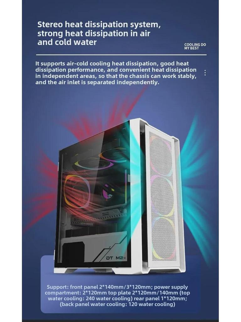 Wanjia Juechen Gundam-Themed Desktop Computer Case with Tempered Glass and Water Cooling Support