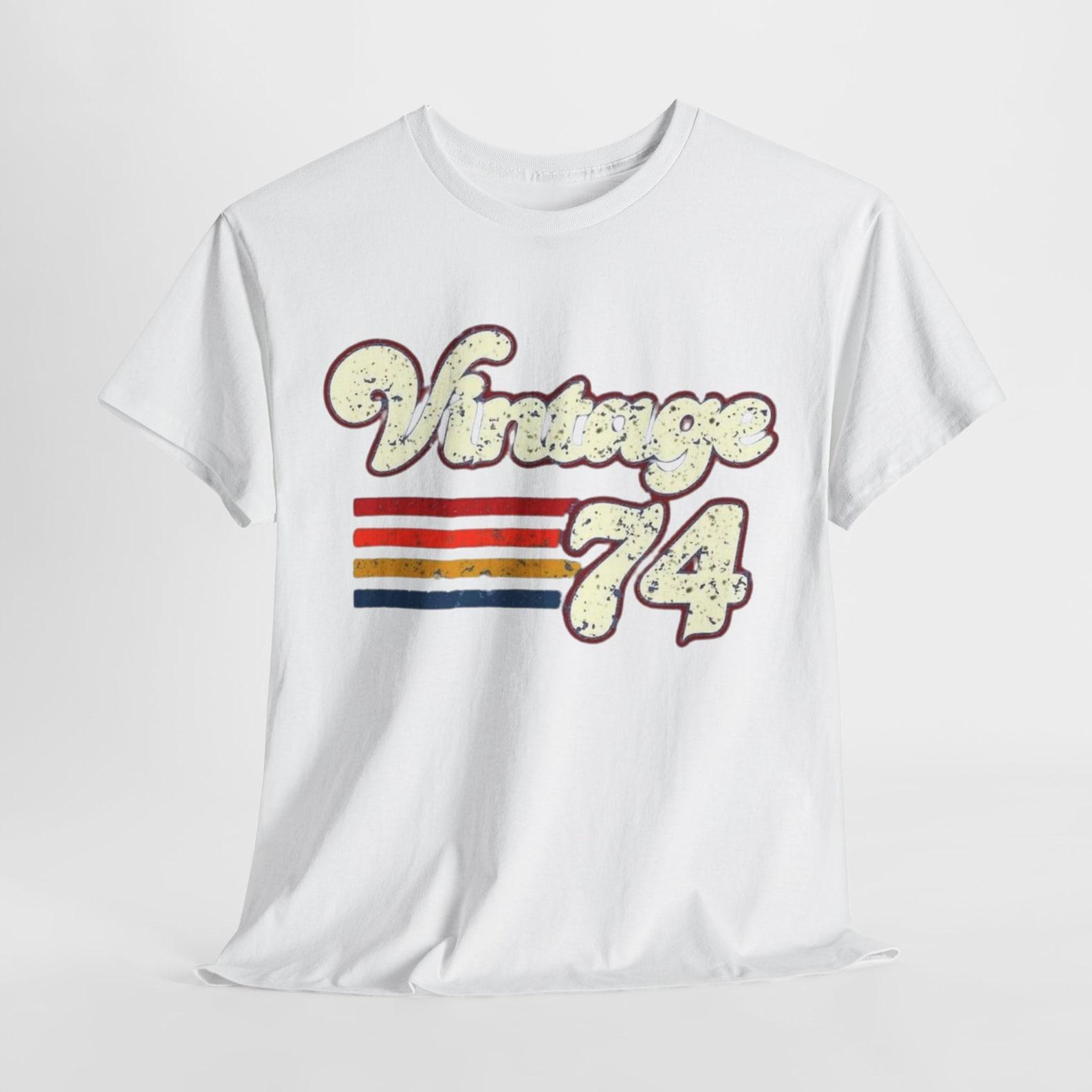 Vintage 1974 Birthday T-Shirt: Retro 50th Birthday Gift M