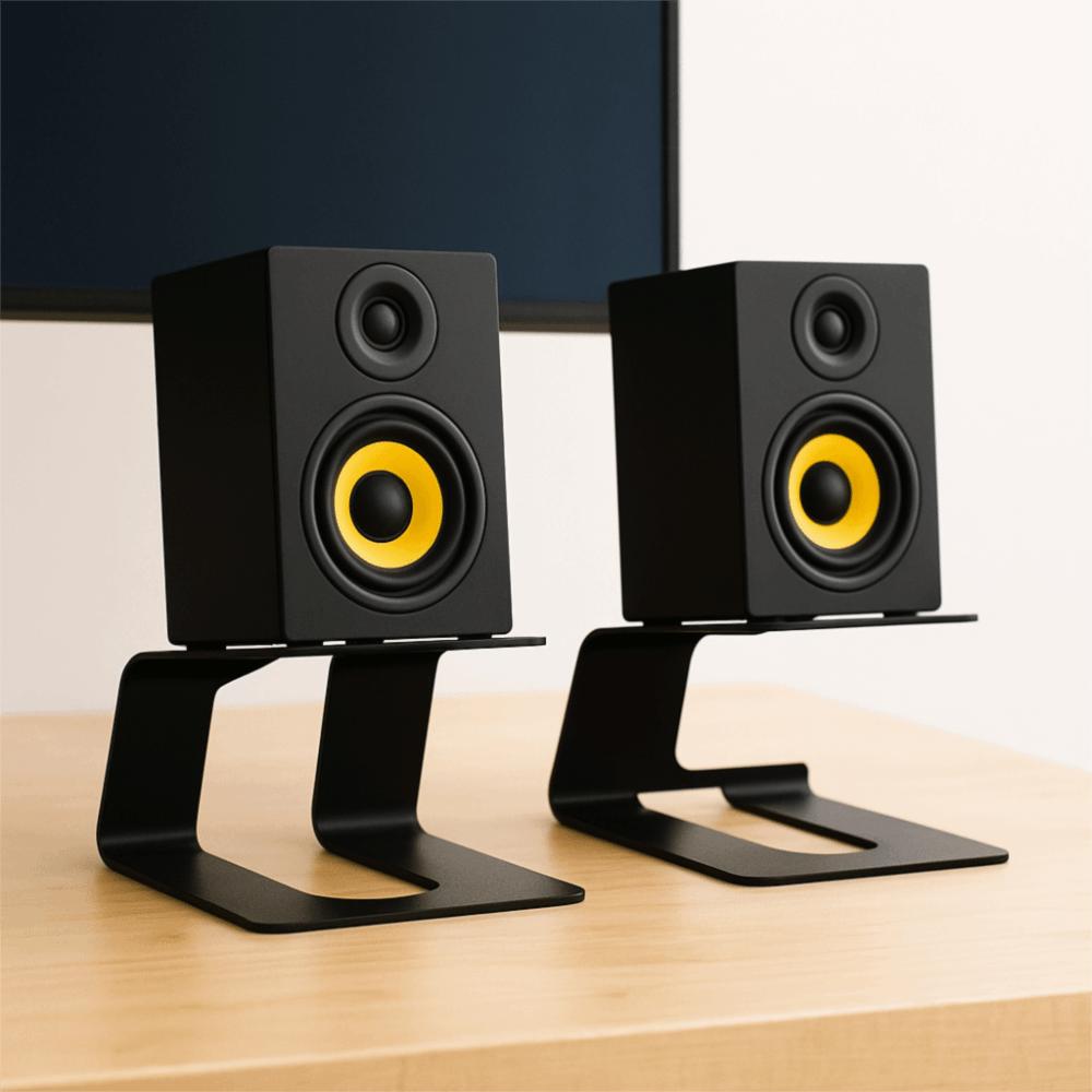 Black Color Audio Elevation Speaker Stands Vibration Isolation Studio Monitor Stands  Desktop Use