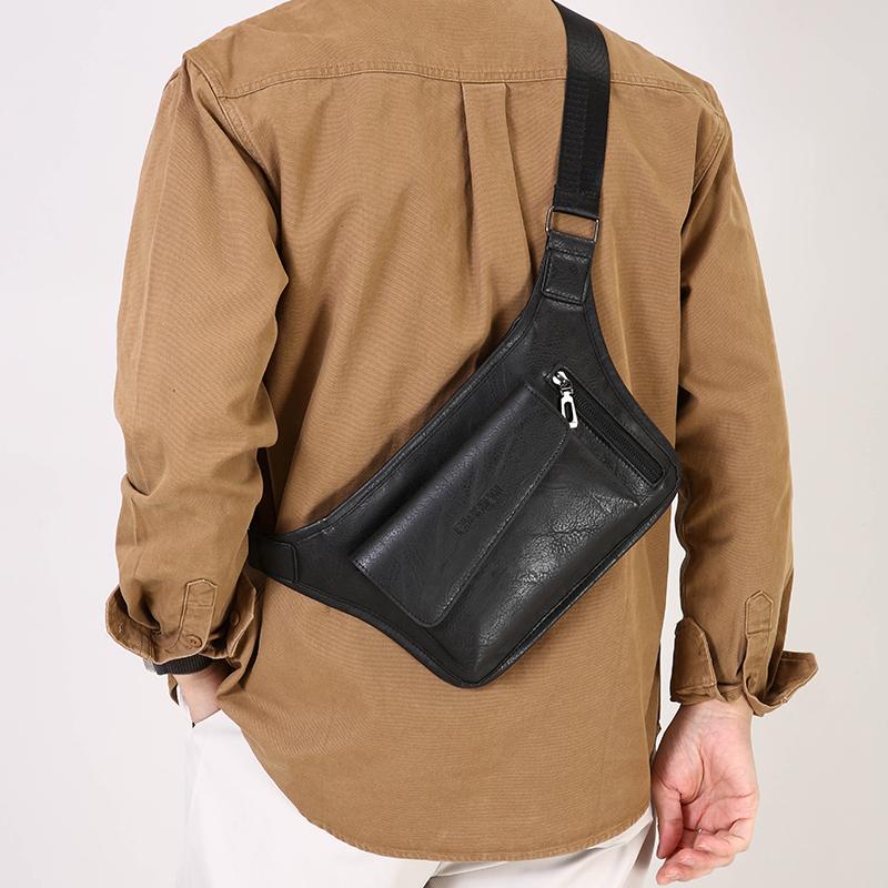 New Men's Vintage Chest Bag Waterproof Large Capacity Crossbody Single Shoulder Bags with Sport Small Messenger Bags