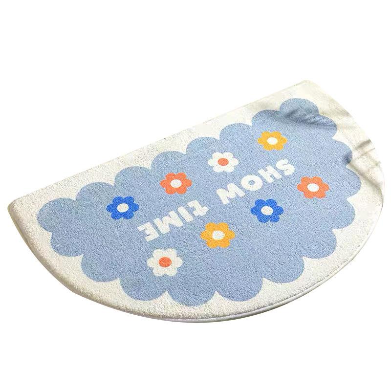 Small Fresh Imitation Cashmere Carpet Bathroom Toilet Floor Mat Toilet Absorbent Non-slip Mat Dirty Foot Mat Door Mat
