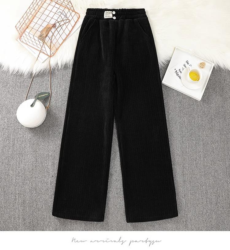 Petite Women's Fleece-Lined Chenille Pants: Autumn/Winter Collection, Straight Narrow Leg, Sizes XS.