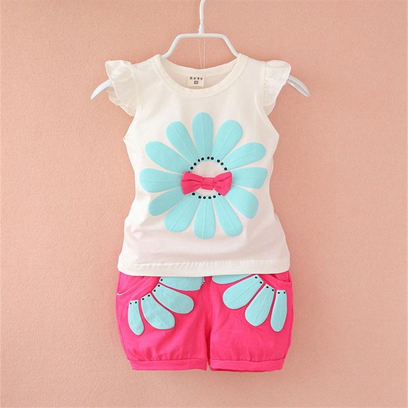 Korean-Style Summer Floral Vest & Shorts Set for Girls (0-4 Years)