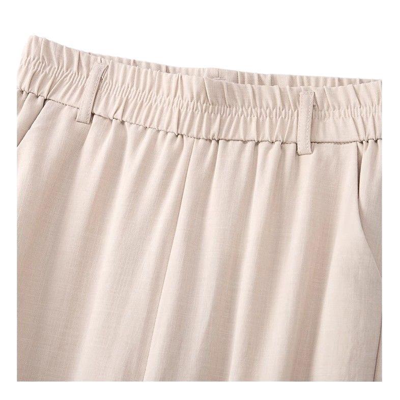 Ice Silk Cotton-Linen Women's High-Waisted Wide-Leg Summer Pants - New 2026 Figure-Flattering Loose Fit