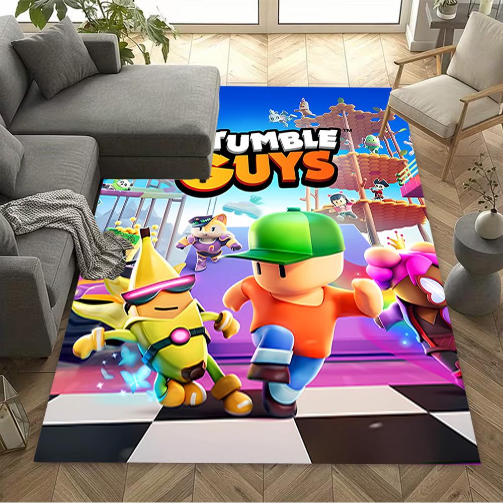 Stumble Guys: Fun Adventure Carpet Perfect for Foyer Decorate Room Playrooms Hallway Anti-slip Rug Decorate Offices Gift for Festivals