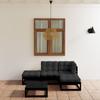 5 Pcs Garden Set with Cushions Solid Pine Wood