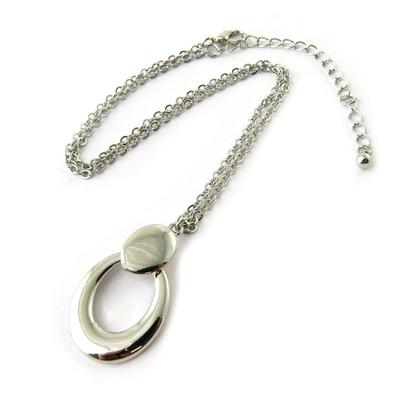 [N7062] - Designer-Halskette 'Cléopatra' versilbert