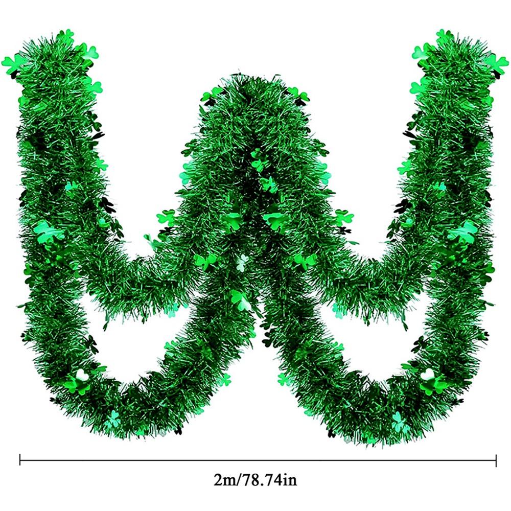 St. Patrick's Day Green Woolen Strips Festival Party Atmosphere Decoration Irish Clover Pendant 2025