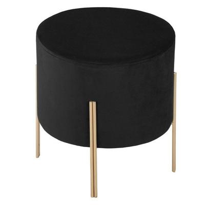 Atmosphera "Living" Velvet Stool - Black
