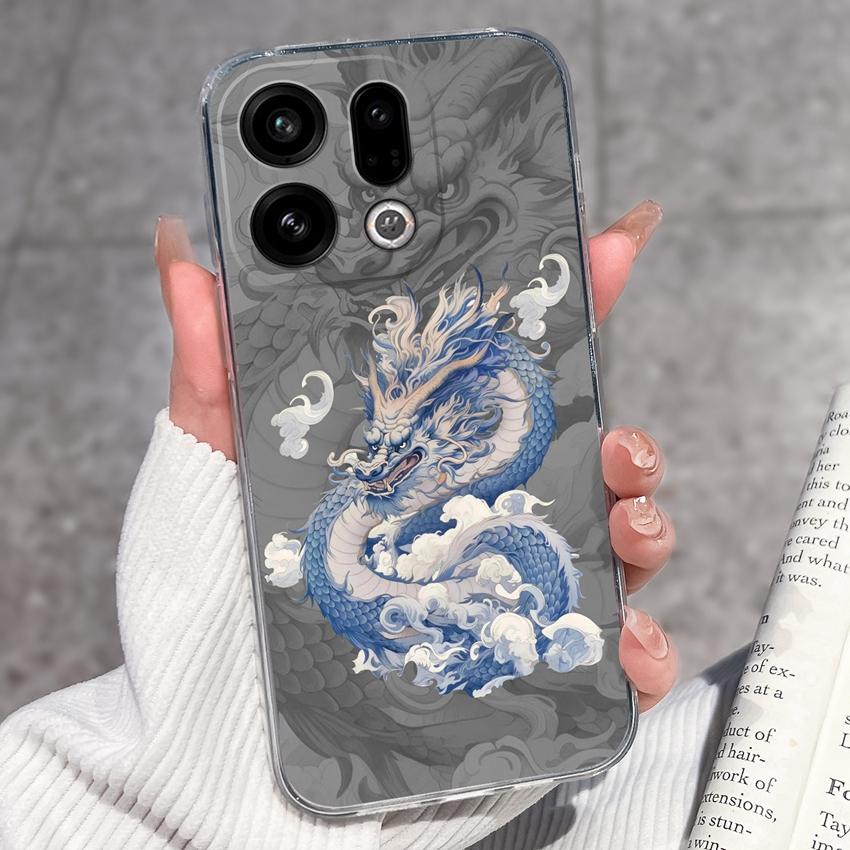 Suitable For Oppo Find X9 X7 X5 Pro X3 X2 Reno11 12 Pro Phone Cover Cute Panda Rabbit Pattern Transparent TPU Dustproof Protective Case For Oppo Shell