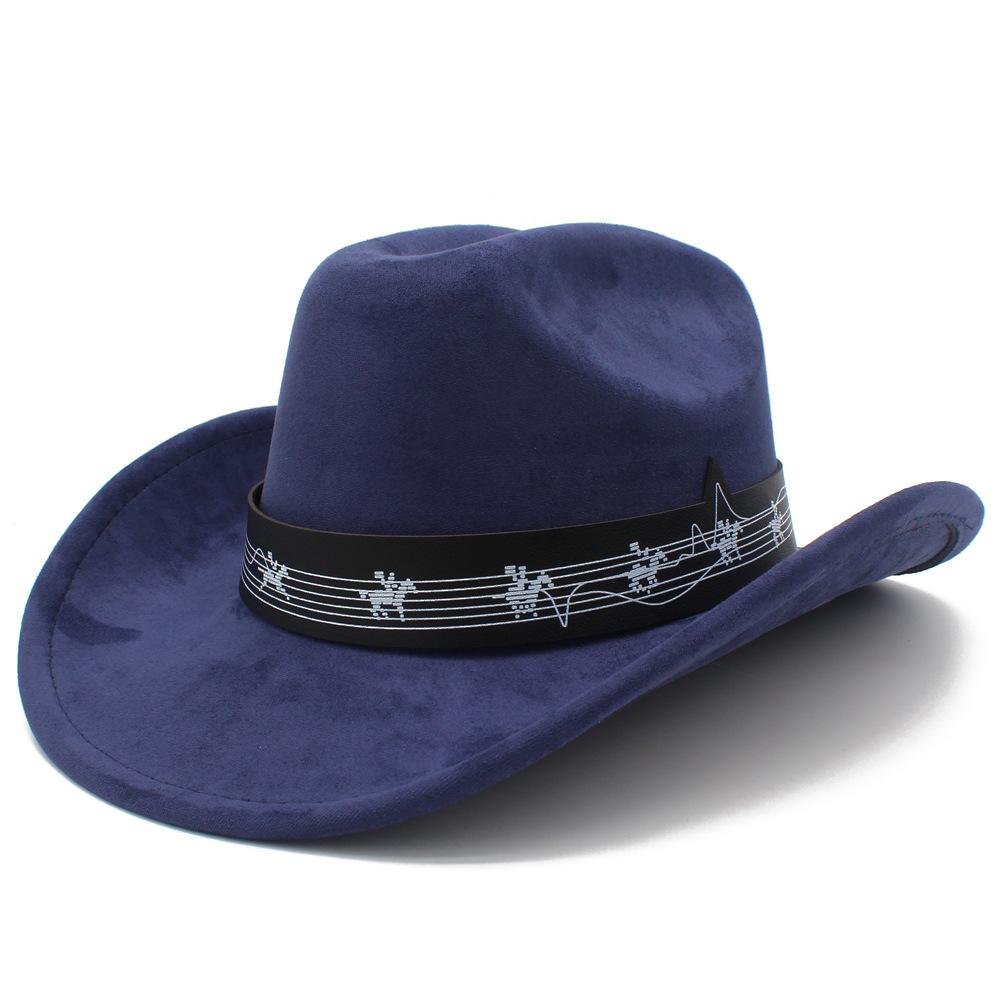 Fashion Music Festival Elements Suede One-word Cowboy Hat Multi-color Optional Male and Female Couples Festival Performance Hat
