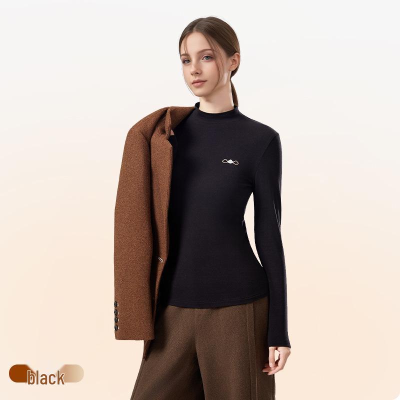

Women s Semi-High Neck Heat-Generating Antibacterial Base Layer - Slimming, Skin-Friendly Knitwear for Autumn/Winter L [Recommended Weight 115-130 lbs]