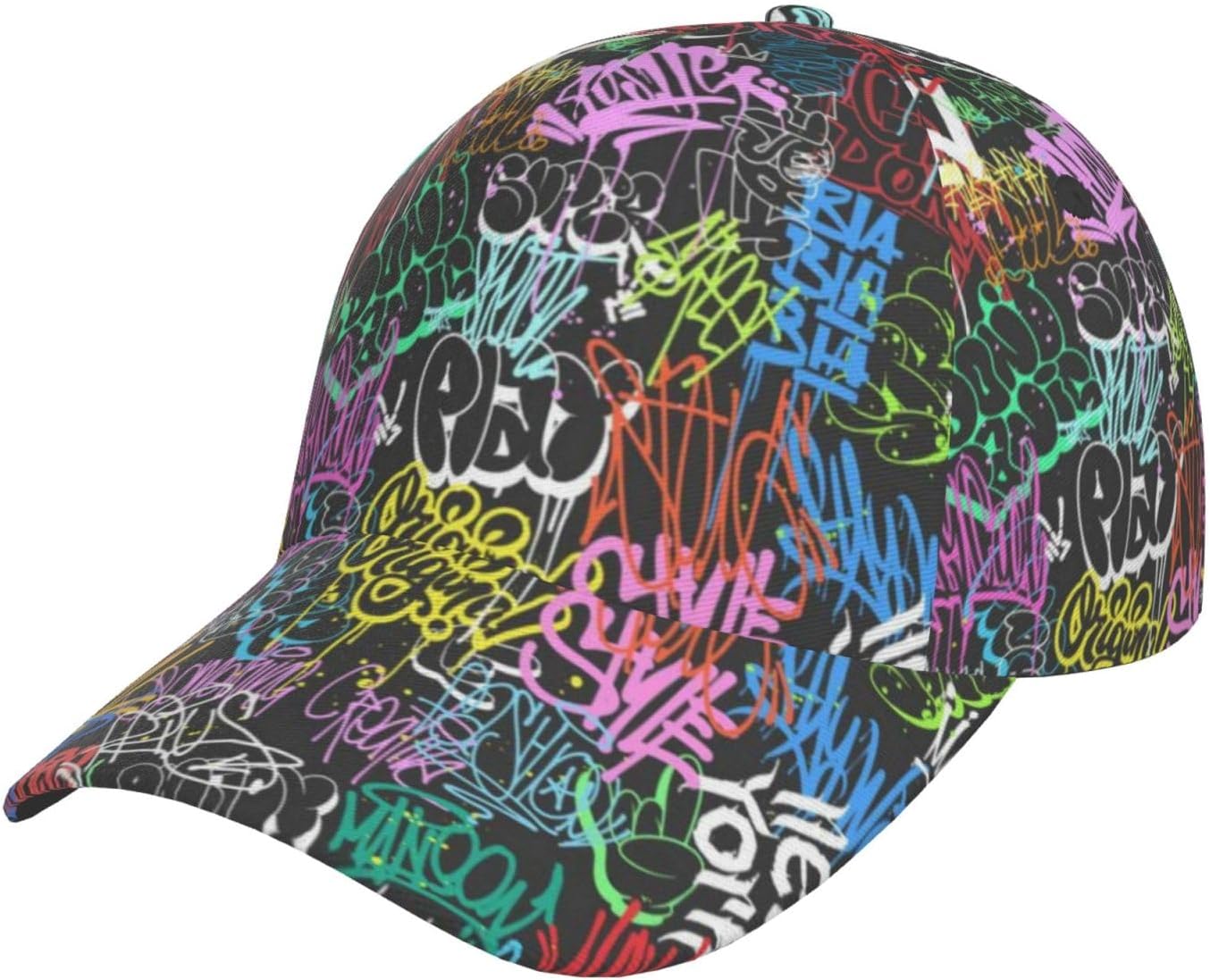 Funny Graffiti Hats Colorful Graffiti Baseball Cap Adjustable Snapback Trucker Hat for Women Men One Size