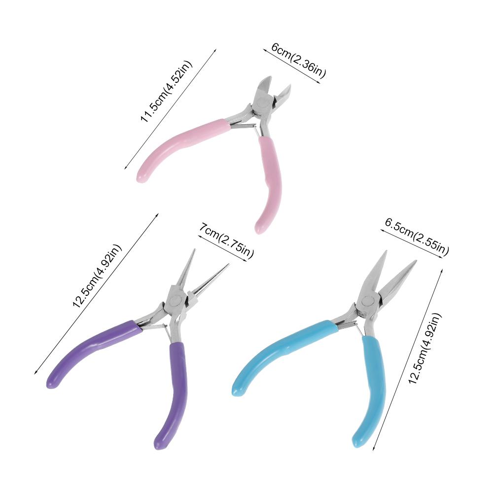 

Мини-плоскогубцы ручной работы, трехцветный набор плоскогубцев для ювелирных изделий, набор для самостоятельного изготовления, плоскогубцы с игольчатыми носами, круглогубцы, инструмент для ремонта ювелирных изделий