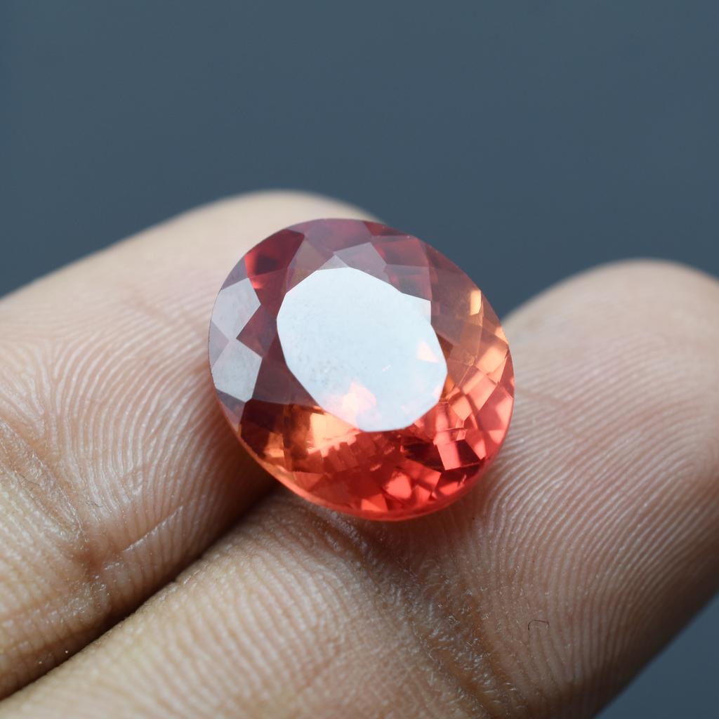 9.50 Carat Oval Cut CERTIFIED Loose Gemstone Natural Orange Ceylon Sapphire