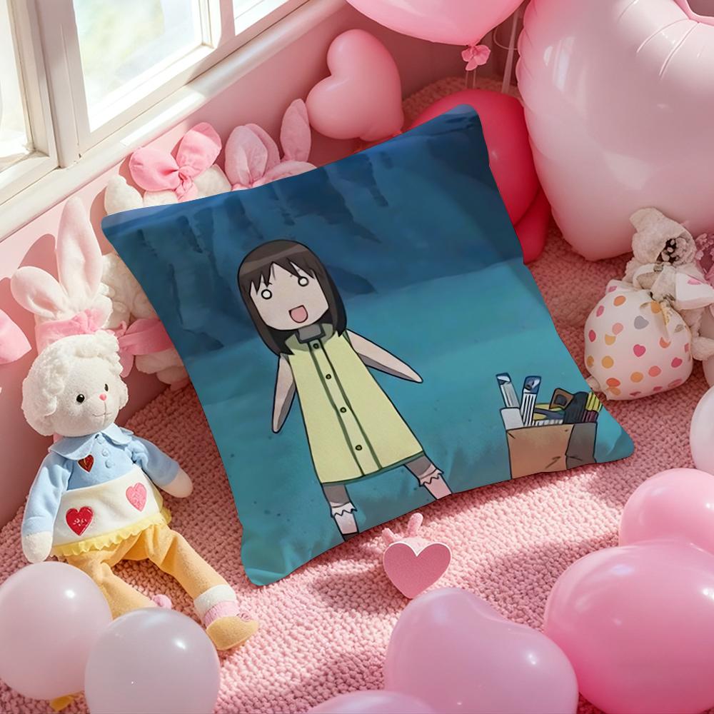 Anime AAzumanga Daioh Pillow Case Soft Plush Fabric DoubleSided Printed Cushion Cover Warm Winter Sofa Pillow Case