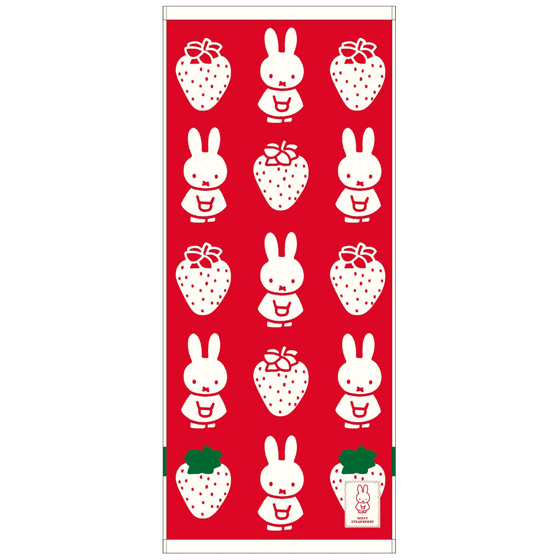 Marushin Miffy Strawberry Face 34 x 5805027200 Towel, 80cm, земляничный