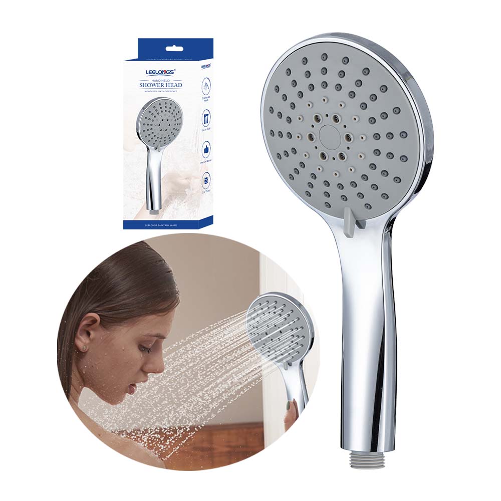Leelongs Chrome Bathroom 5 Functions Shower Head Toilet Hand Shower ABS Plastic Rain Handheld High Pressure Shower Head (as the picture,ABS Plastic)