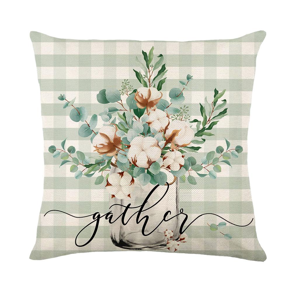 

Чехол для подушки с рождественским цветком, льняной принт с буквами, для дома, гостиной, спальни, наволочка для подушки 45*45cm JYM218-4