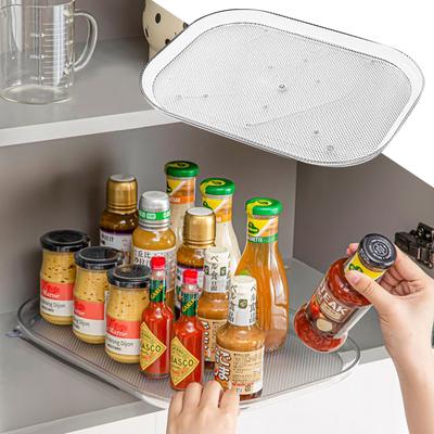 Table Top Seasoning Storage Rack, Household Rotary Storage Rack, Transparent Reversible Refrigerator Turntable