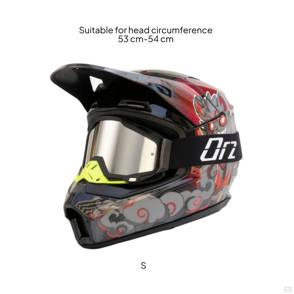 Dirt Bike Helmet Matte Black Motocross Full-Face for Riders, Bikers