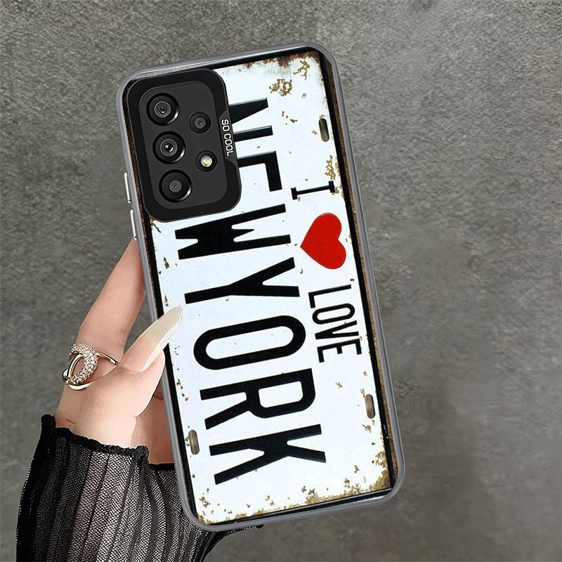 Retro Vintage License Plate Soft Phone Case for Samsung A17 A16 A15 A14 A13 A57 A56 A55 A54 A53 A37 A36 A35 A34 A33 A26 A25 A24