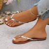 Infradito Casual da Donna - Moda Interno Esterno Centinaia Esterno Design Semplice Sandali da Spiaggia Pantofole Estive