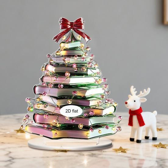 Office Desk Xmas Ornament Cartoon Christmas Coffee Cup House Ornaments, 2D Acrylic Tree Tabletop Unique Holiday Keepsake Decor, Mini Home Decor