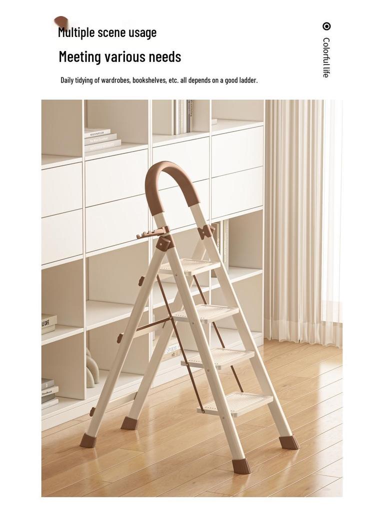 Portable Lightweight A-Frame Household Folding Ladder - Multifunctional & Compact Design
