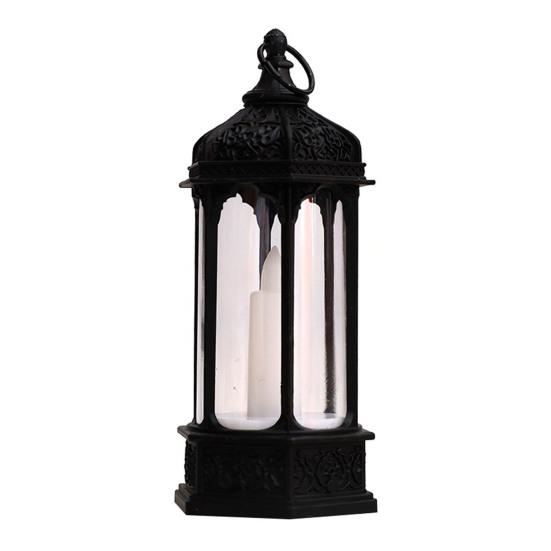 Wind Lantern Six Corners Beautiful Lighting Vintage Christmas LED Candle Lantern Courtyard Decoration