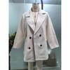 New Women's Loose Double-breasted Wool Woolen Coat, Elegant Autumn Winter Overcoat for European & American, Casual Warm Outerwear