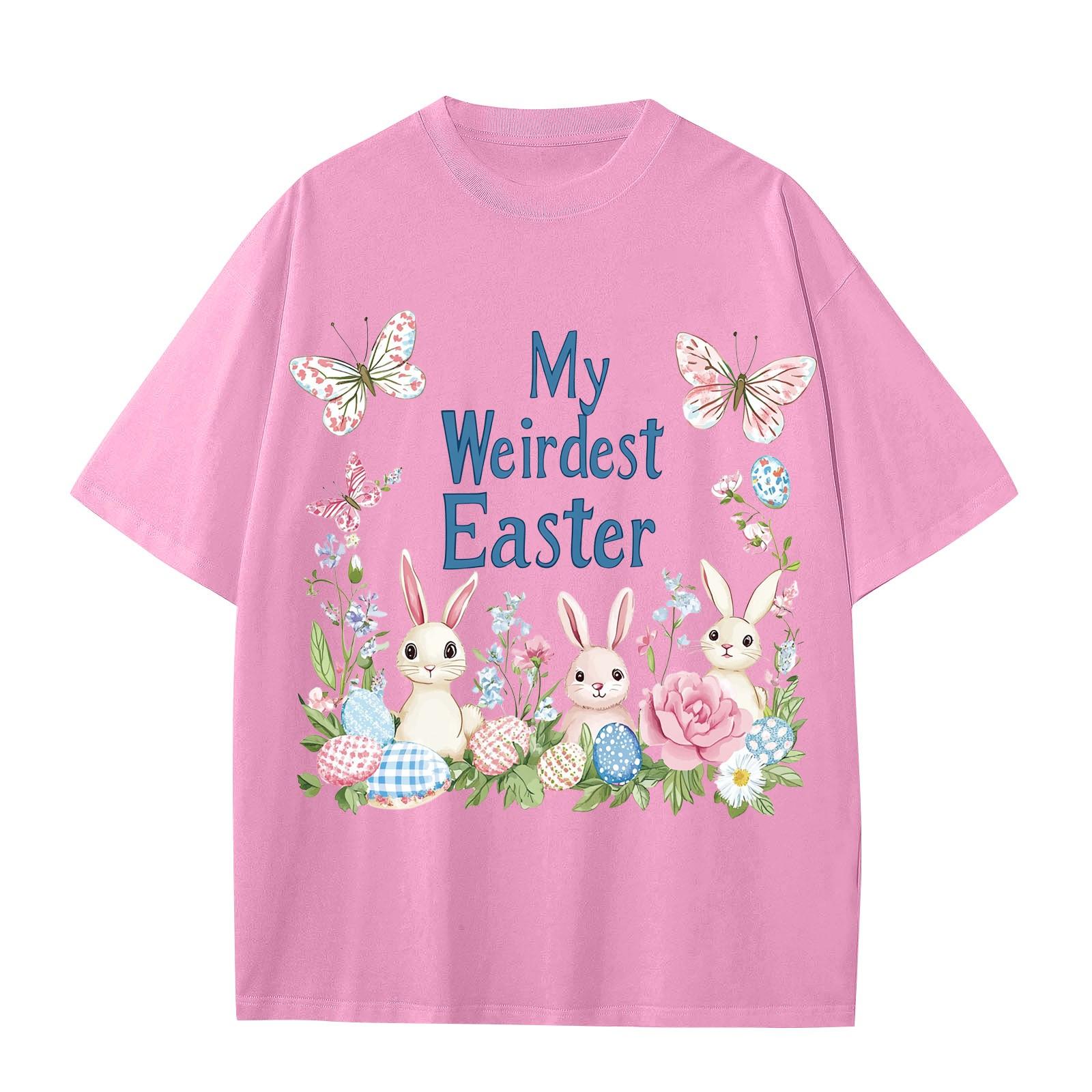 

Чоловіча та жіноча повсякденна вільна футболка з принтом, пуловер з круглим вирізом і короткими рукавами XL білий