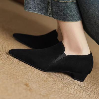 Pointed Toe Heeled Shoes Women Loafers Elegant Dress Party 2025 New Designer Summer Sandals Brand Chunky Pumps Zapatillas Mujer