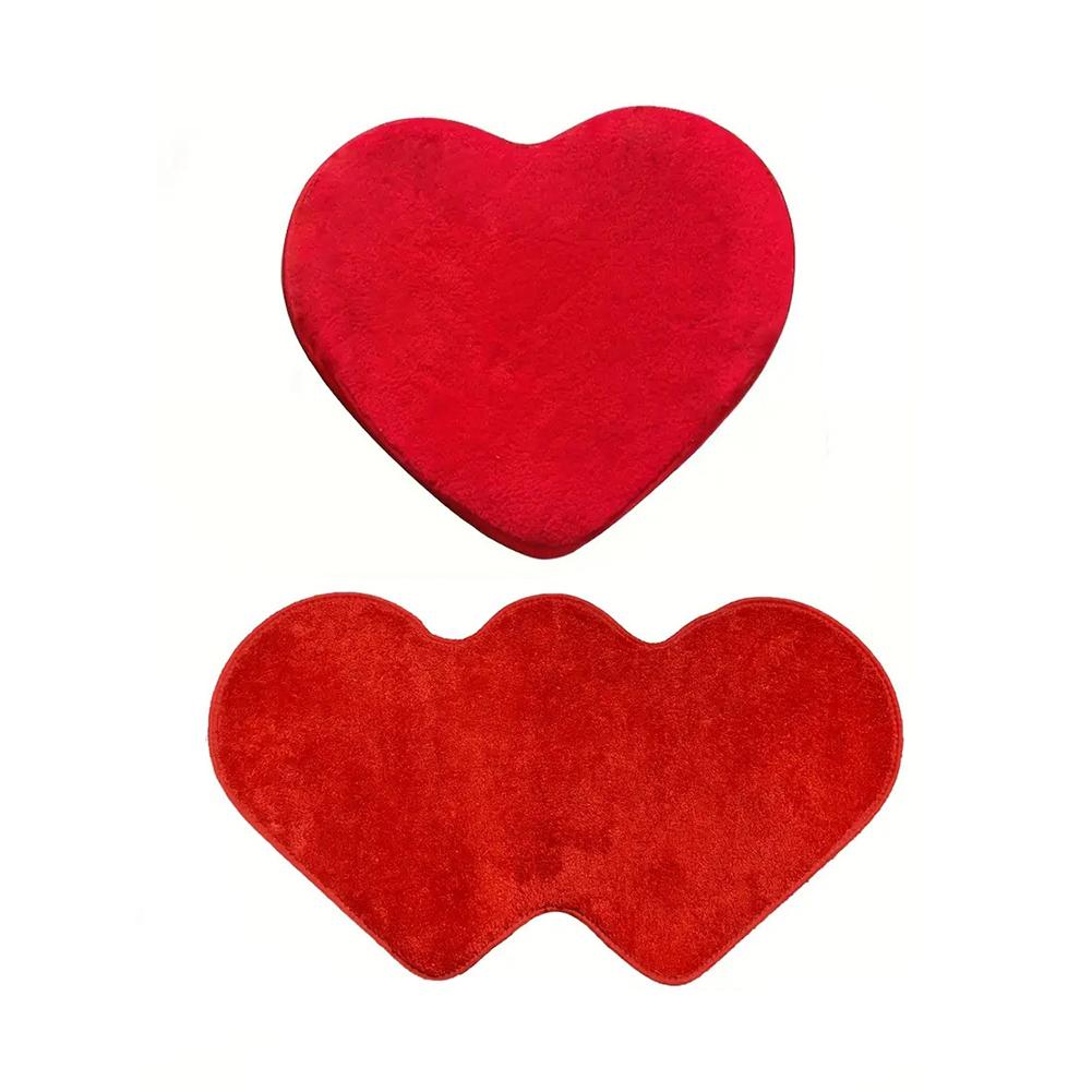 Red Love Heart Carpet Valentine's Day Double Heart Carpet Atmosphere Non-slip Living Room Bedro U9Q6