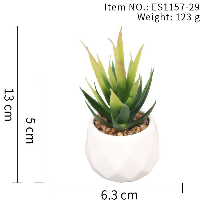 Office Potted Plant Fake Succulent Ceramic Pot Mini Pink Succulent Diamond Cup Potted Plant Second Hair Anti-Drop Potted Plant