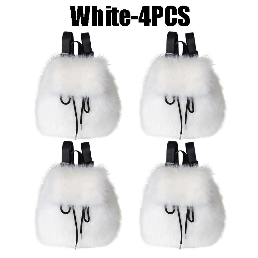 New Faux Fox Fur Backpack 2025 Womens Drawstring Flap with Magnetic Closure Large Capacity School Bookbag Casual Use