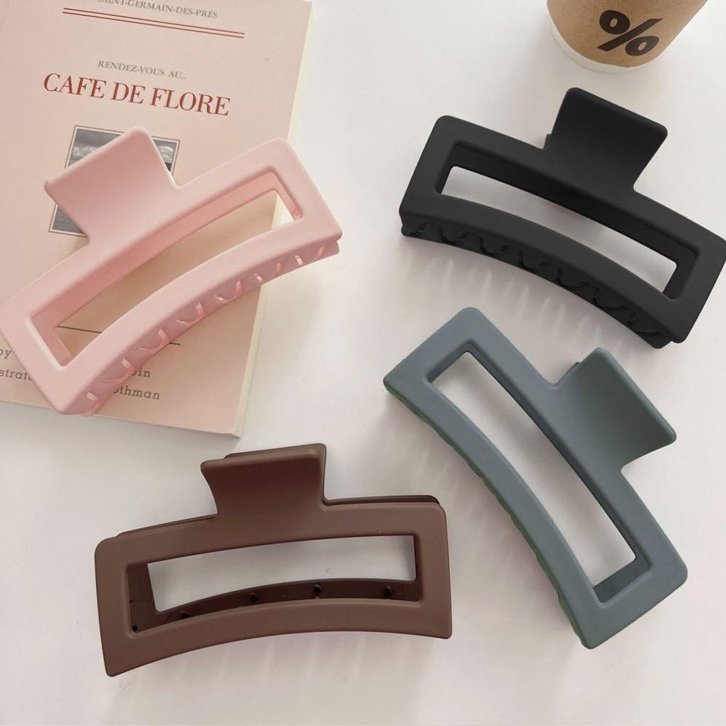 13cm Big Size Matte Square Hair Clip 2p Pink 2p