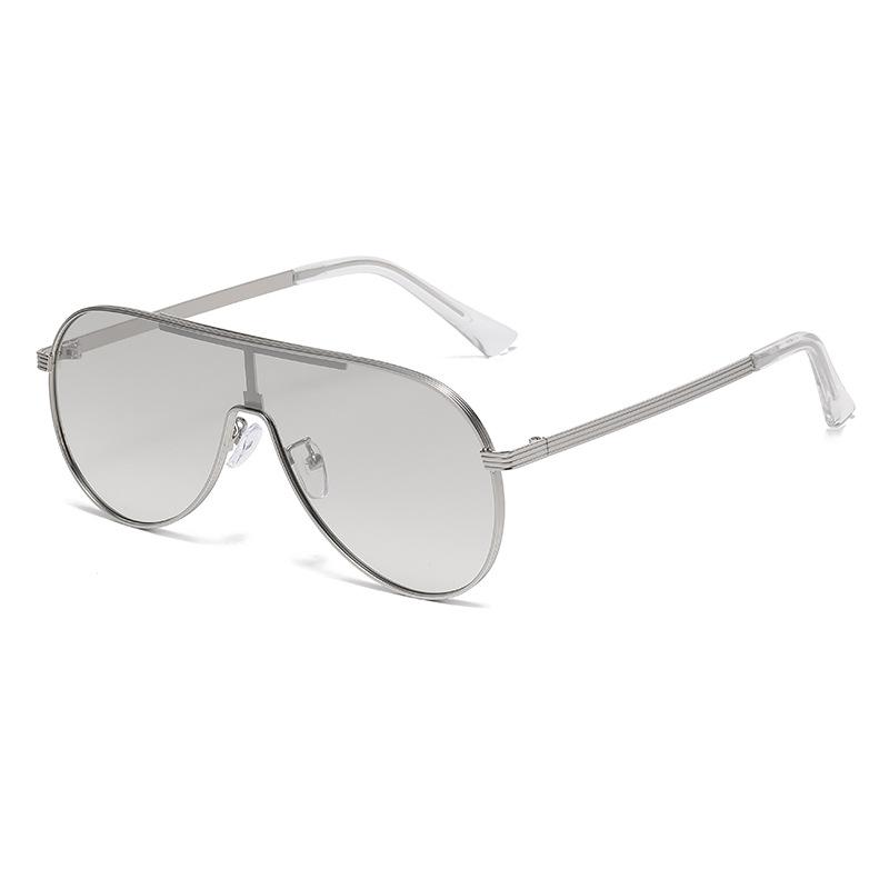 

New Metallic Texture Fashionable And Versatile Retro Sunglasses - Uv-protective Sunglasses 2524 срібний