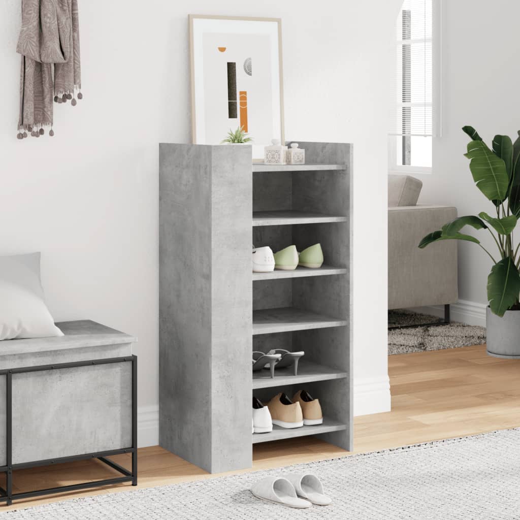 Shoe Cabinet Concrete Grey 52 X 37.5 X 100 Cm Particleboard