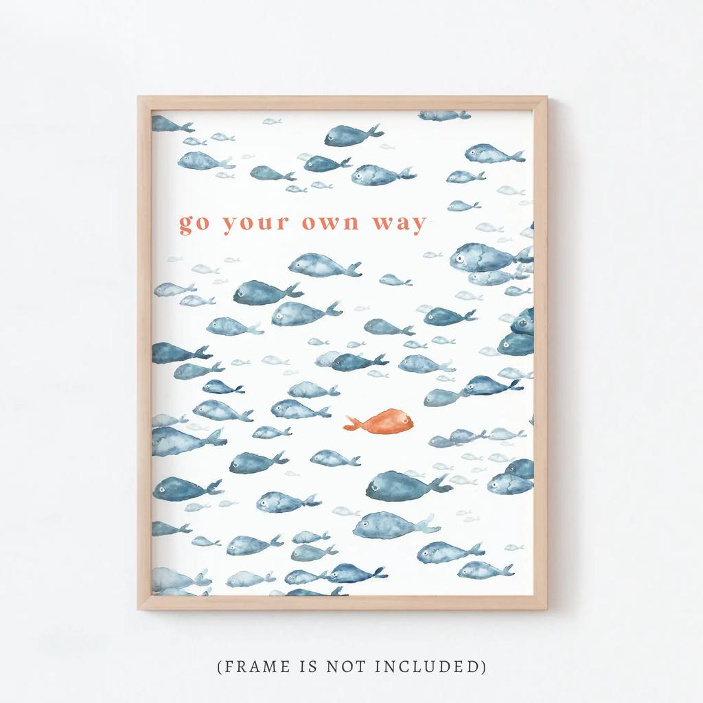 1pc Aesthetic Coastal Canvas Wall Art Seaside Beach Birds Fish House Decor Modern Ocean Waves Minimalist Print Vintage Poster