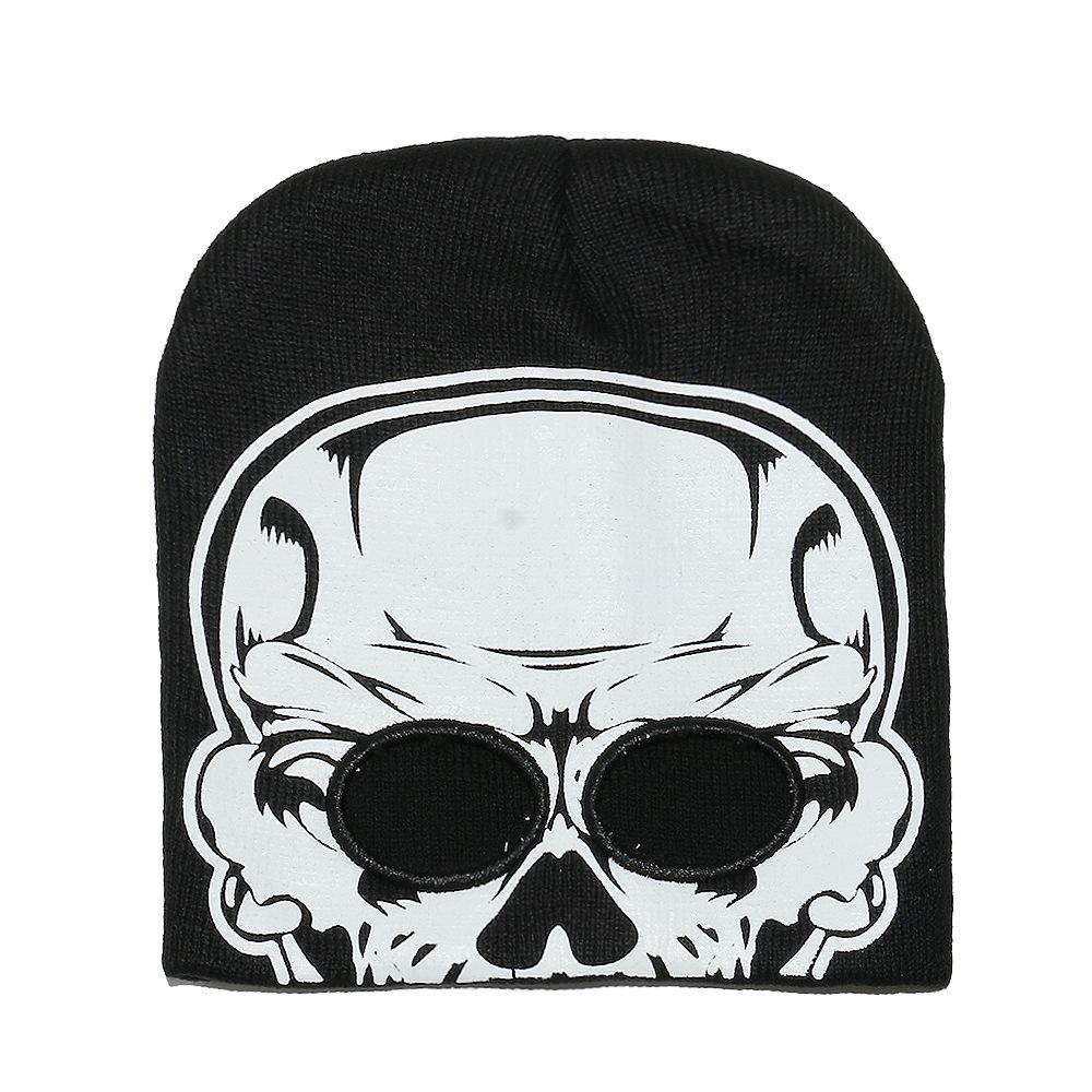 Autumn and Winter Personality Funny Wool Hat Male Riding Skull Alien Cat Knitted Hat Halloween