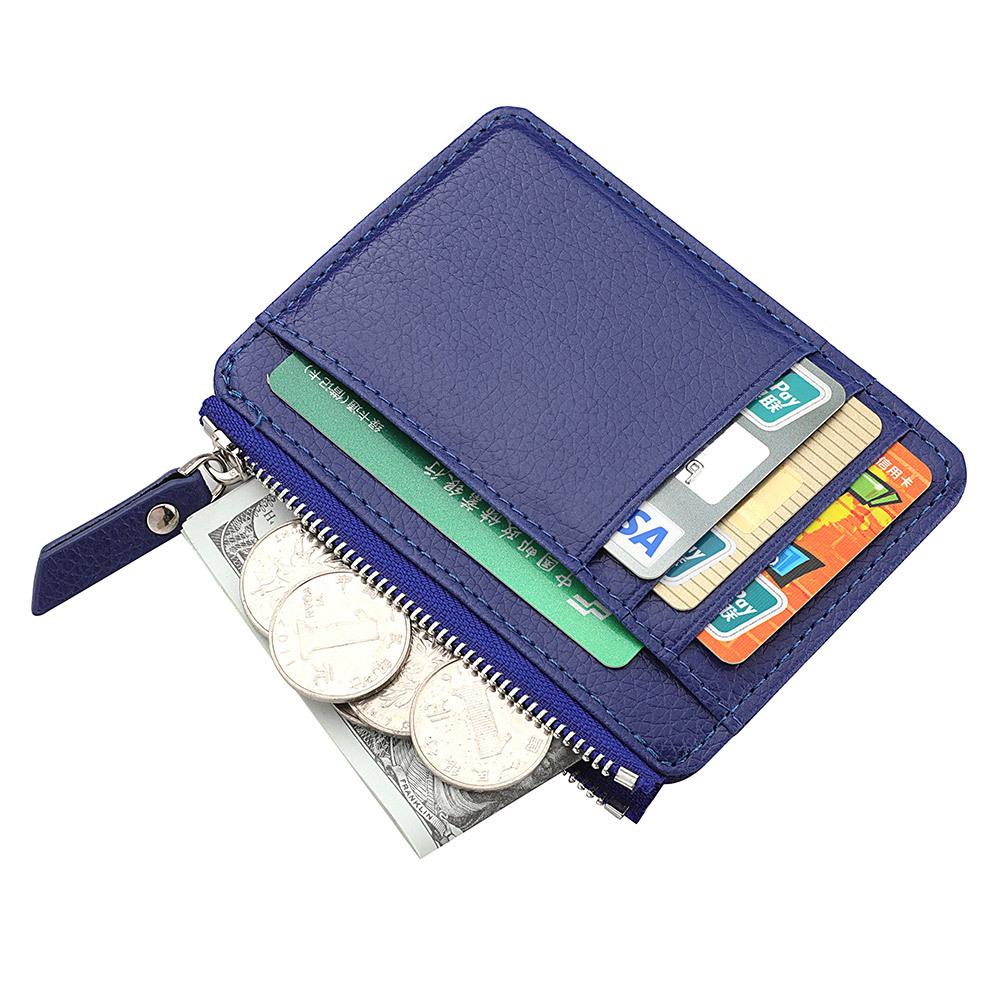 

Top Quality PU Leather Card Bag for Girls Compact and Ultra-thin ID Card Holder Female Short Wallet with Zipper Women Purse