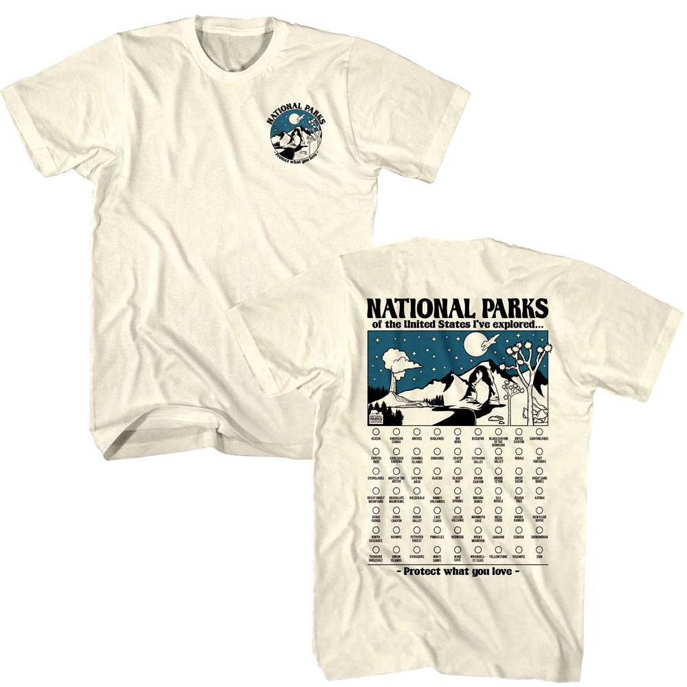 National Parks Exploration Checklist Men T Shirt Protect What You Love US XXXL