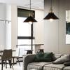 Set of 3 Retro Industrial-Style Pendant Lights with Black Cords, Iron Shades, and Industrial Lighting Fixtures. These stylish, Scandinavian-inspired