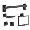 Matte Black Bathroom Hardware Set, 5 Pieces Bathroom Accessories Set, Stainless Steel 16 Inch Towel Bar, Towel Rack, 2 Robe Towel Hooks, Toilet Paper